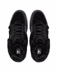 schwarze hohe Sneakers aus Leder von Giuseppe Zanotti