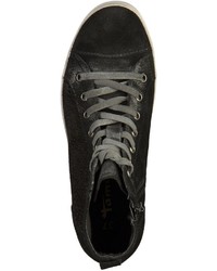 schwarze hohe Sneakers aus Leder von Tamaris