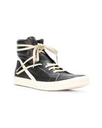 schwarze hohe Sneakers aus Leder von Rick Owens