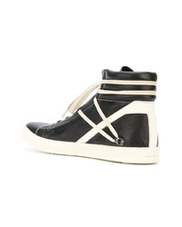 schwarze hohe Sneakers aus Leder von Rick Owens