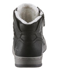 schwarze hohe Sneakers aus Leder von Tom Tailor