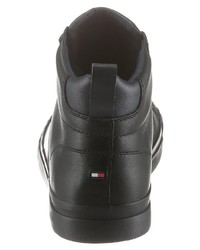 schwarze hohe Sneakers aus Leder von Tommy Hilfiger