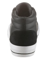 schwarze hohe Sneakers aus Leder von Tommy Jeans