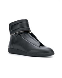 schwarze hohe Sneakers aus Leder von Maison Margiela