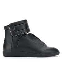 schwarze hohe Sneakers aus Leder von Maison Margiela