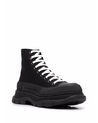 schwarze hohe Sneakers aus Leder von Alexander McQueen