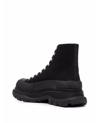 schwarze hohe Sneakers aus Leder von Alexander McQueen