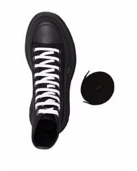 schwarze hohe Sneakers aus Leder von Alexander McQueen