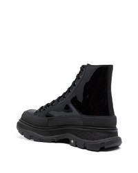 schwarze hohe Sneakers aus Leder von Alexander McQueen