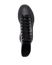 schwarze hohe Sneakers aus Leder von Alexander McQueen