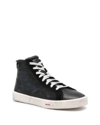 schwarze hohe Sneakers aus Leder von Diesel