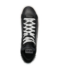 schwarze hohe Sneakers aus Leder von Diesel