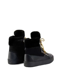 schwarze hohe Sneakers aus Leder von Giuseppe Zanotti