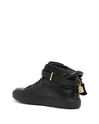 schwarze hohe Sneakers aus Leder von Buscemi