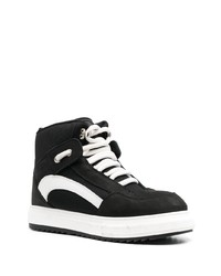 schwarze hohe Sneakers aus Leder von DSQUARED2