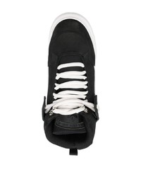 schwarze hohe Sneakers aus Leder von DSQUARED2