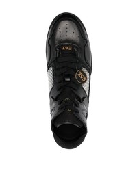 schwarze hohe Sneakers aus Leder von Ea7 Emporio Armani