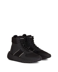 schwarze hohe Sneakers aus Leder von Giuseppe Zanotti