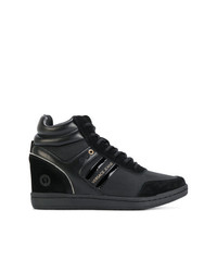 schwarze hohe Sneakers aus Leder von Versace Jeans