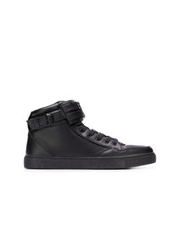 schwarze hohe Sneakers aus Leder von Versace Jeans