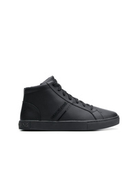 schwarze hohe Sneakers aus Leder von Versace Jeans