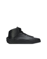 schwarze hohe Sneakers aus Leder von Versace