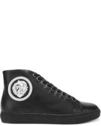schwarze hohe Sneakers aus Leder von Versus