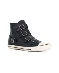 schwarze hohe Sneakers aus Leder von Ash