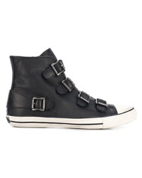 schwarze hohe Sneakers aus Leder von Ash