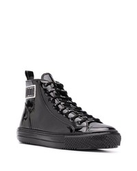 schwarze hohe Sneakers aus Leder von Valentino Garavani