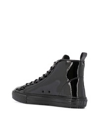 schwarze hohe Sneakers aus Leder von Valentino Garavani