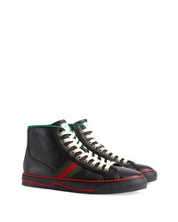 schwarze hohe Sneakers aus Leder von Gucci