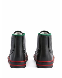 schwarze hohe Sneakers aus Leder von Gucci