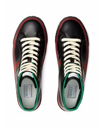 schwarze hohe Sneakers aus Leder von Gucci