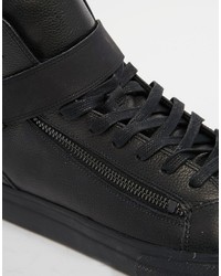 schwarze hohe Sneakers aus Leder von Aldo