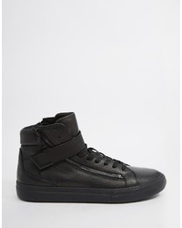 schwarze hohe Sneakers aus Leder von Aldo