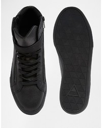 schwarze hohe Sneakers aus Leder von Aldo