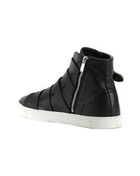 schwarze hohe Sneakers aus Leder von DSQUARED2