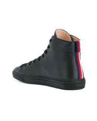 schwarze hohe Sneakers aus Leder von Gucci