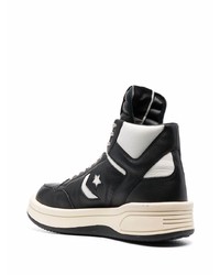 schwarze hohe Sneakers aus Leder von Rick Owens DRKSHDW