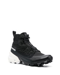 schwarze hohe Sneakers aus Leder von MM6 Maison Margiela X Salomon