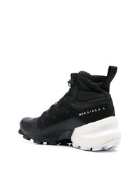 schwarze hohe Sneakers aus Leder von MM6 Maison Margiela X Salomon