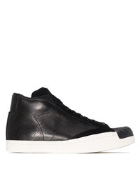 schwarze hohe Sneakers aus Leder von Yohji Yamamoto