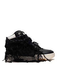 schwarze hohe Sneakers aus Leder von YSL