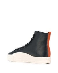 schwarze hohe Sneakers aus Leder von Y-3