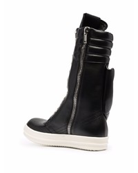 schwarze hohe Sneakers aus Leder von Rick Owens