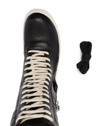 schwarze hohe Sneakers aus Leder von Rick Owens