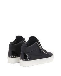 schwarze hohe Sneakers aus Leder von Giuseppe Zanotti