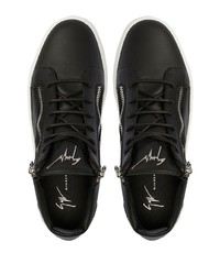 schwarze hohe Sneakers aus Leder von Giuseppe Zanotti