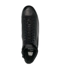 schwarze hohe Sneakers aus Leder von RBRSL RUBBER SOUL